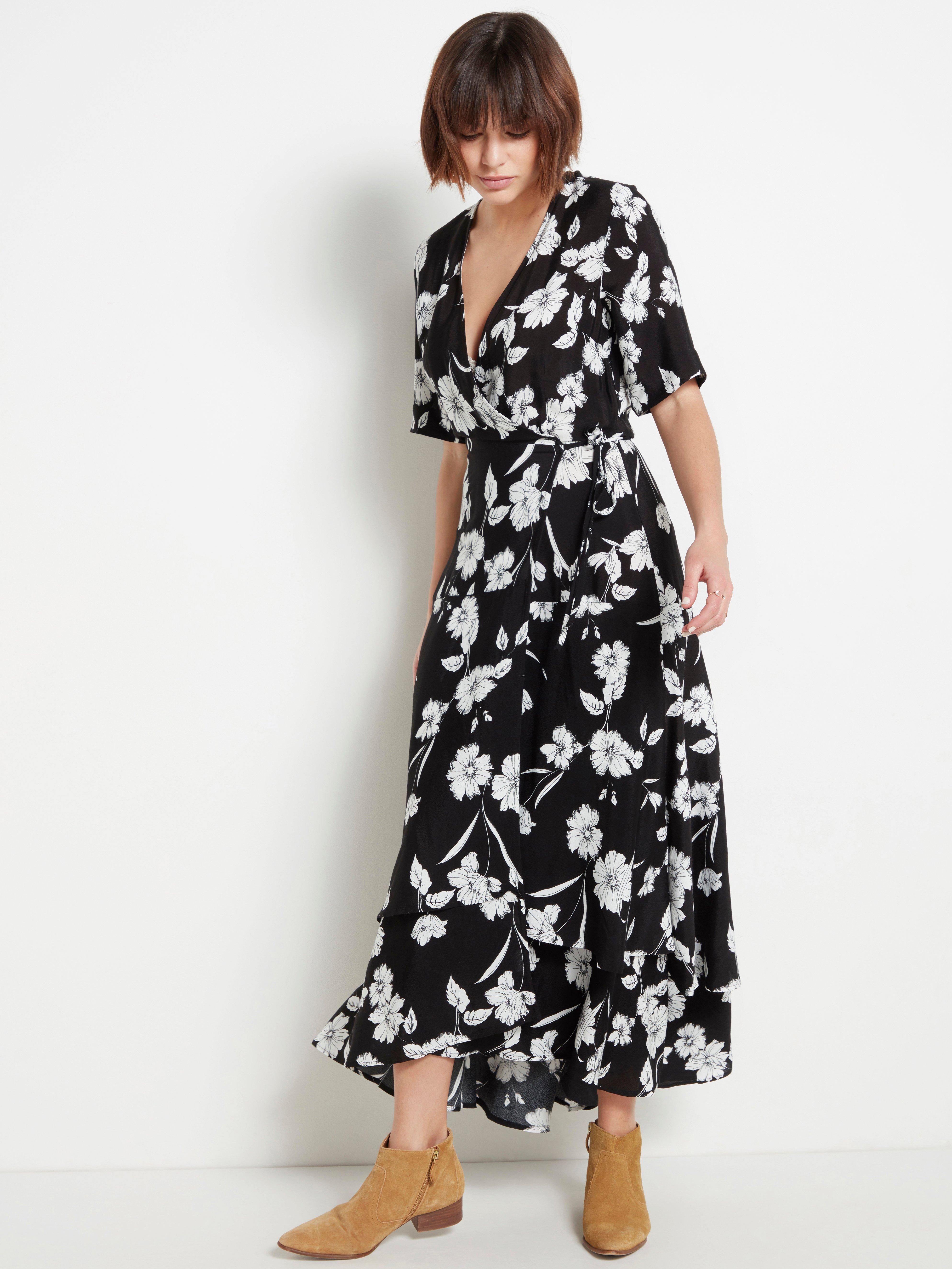Black Maxi Dress with Flowers | Lindex ...